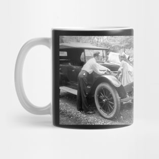 Helping Dad, 1923. Vintage Photo Mug